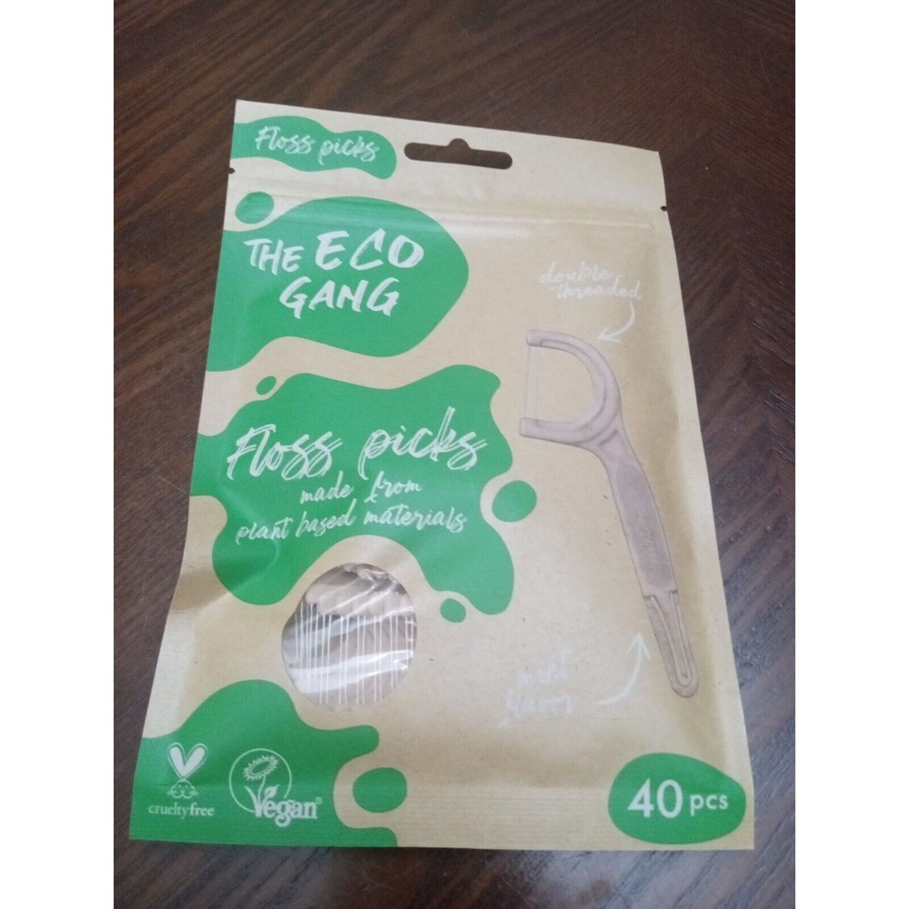 The Eco Ganga Floss Picks 40 Ct, Eco Friendly BPA Free Eco Gang Natural